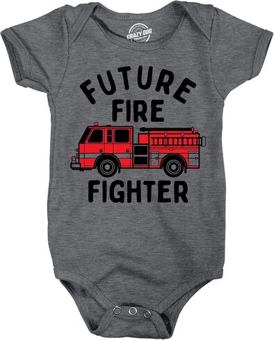 Crazy Dog T-Shirts Future Fire Fighter Baby Bodysuit Funny Sarcastic Fire Truck Graphic Novelty Jumper for Infants in Saudi Arabia