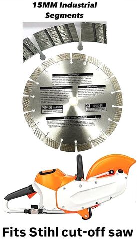 9" Premium Turbo-Segmented 15mm Diamond Saw Blade fits Stihl TSA 230 Battery Powered Cut-Off Saw Power Cutter in Saudi Arabia