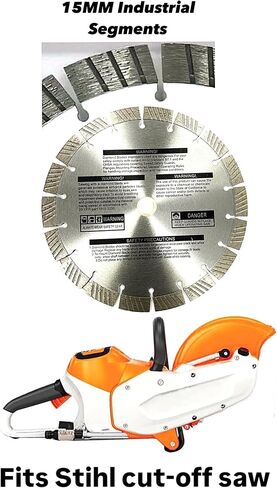 9" Premium Turbo-Segmented 15mm Diamond Saw Blade fits Stihl TSA 230 Battery Powered Cut-Off Saw Power Cutter in Saudi Arabia