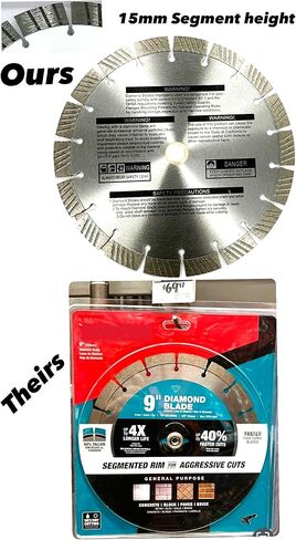 9" Premium Turbo-Segmented 15mm Diamond Saw Blade fits Stihl TSA 230 Battery Powered Cut-Off Saw Power Cutter in Saudi Arabia