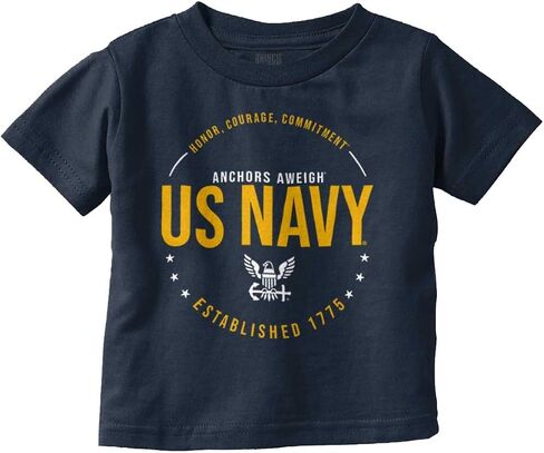 US Navy Logo Anchors Aweigh Est 1775 Toddler Boy Girl T Shirt in Saudi Arabia