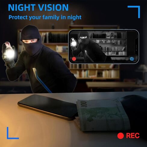 LIZVIE 1080P Hidden Camera Phone Charger, Wireless Charging Dock Spy Cam with Motion Detection, Night Vision, APP Remote Control, for Home and Office Security. in Kuwait