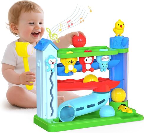 Hammer Montessori Toddler Toys, Interactive Musical Toy for 1-2 Year Old Boys & Girls,STEM Educational Toy with English & Spanish, for Ages 6-9,9-12,12-18,18-24+ Months in Kuwait