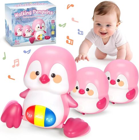 Baby Toys 6-12 Months, Musical Penguins Crawling Infant Toys, Early Learning Toy for Tummy Time with Light & Sound, Birthday Gifts for Babies Newborn Boys Girls 0-3-6 7 8 9 10 11 Months 1 Year Old in Saudi Arabia