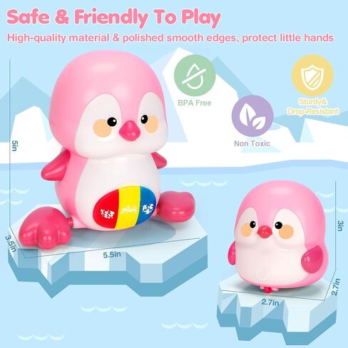 Baby Toys 6-12 Months, Musical Penguins Crawling Infant Toys, Early Learning Toy for Tummy Time with Light & Sound, Birthday Gifts for Babies Newborn Boys Girls 0-3-6 7 8 9 10 11 Months 1 Year Old in Saudi Arabia