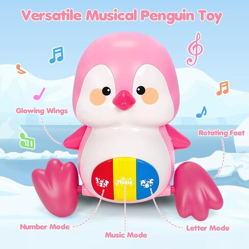 Baby Toys 6-12 Months, Musical Penguins Crawling Infant Toys, Early Learning Toy for Tummy Time with Light & Sound, Birthday Gifts for Babies Newborn Boys Girls 0-3-6 7 8 9 10 11 Months 1 Year Old in Saudi Arabia