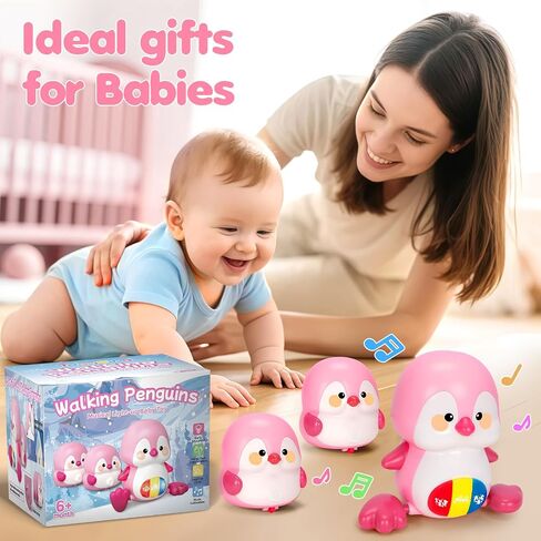 Baby Toys 6-12 Months, Musical Penguins Crawling Infant Toys, Early Learning Toy for Tummy Time with Light & Sound, Birthday Gifts for Babies Newborn Boys Girls 0-3-6 7 8 9 10 11 Months 1 Year Old in Saudi Arabia