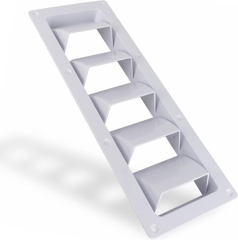 Five Oceans 5-Slotted Louvered Ventilators, 13-1/4-Inch x 4-3/4-Inch, White ABS Plastic, 2 Pack - FO106-M2 in Saudi Arabia