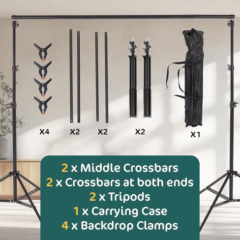 Kate Photo Backdrop Stand 10 × 8.5 قدمًا قابلة للتعديل للخلفية للتصوير الفوتوغرافي (داخلي/خارجي) وزخارف الحفلات in Saudi Arabia