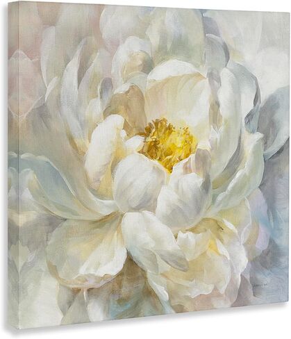 Stupell Industries Delicate Flower Petals Soft White Yellow Painting, Designed by Danhui NAI Wall Art, 36x36, Canvas in Saudi Arabia