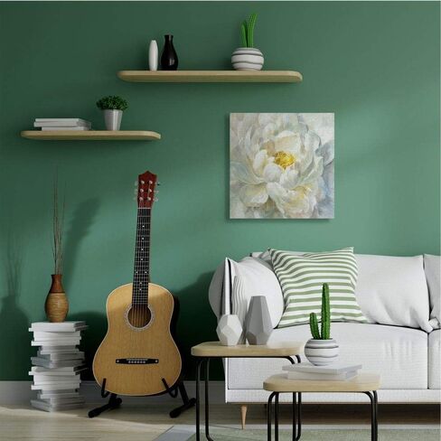 Stupell Industries Delicate Flower Petals Soft White Yellow Painting, Designed by Danhui NAI Wall Art, 36x36, Canvas in Saudi Arabia