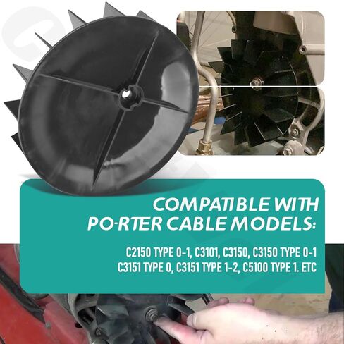مروحة ضاغط الهواء AC-0108 (5.75 "OD)-استبدال AC0108 889131 متوافق مع Craftsman Devilbiss Porter Cable C3150/C2550 ، أيضًا SE-ARS و EXCE-LL و Black & Decker و Delta Models in Kuwait