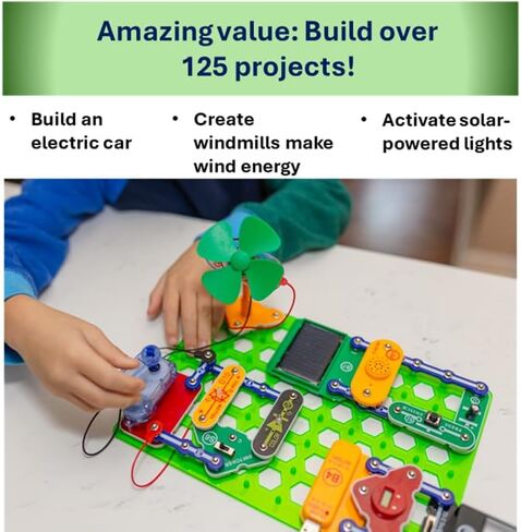 Snap Circuits Snaptricity، مجموعة استكشاف الإلكترونيات (بناء الجذع)، للأطفال بعمر 8 سنوات فما فوق in Kuwait