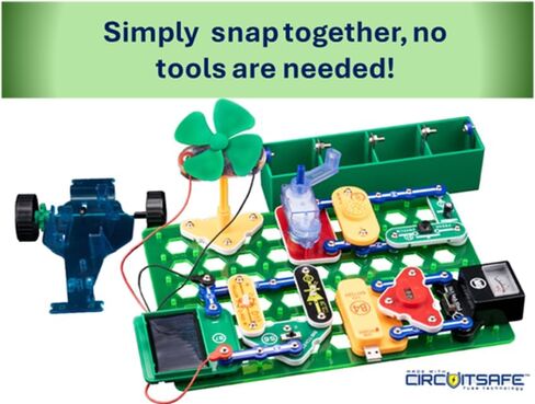 Snap Circuits Snaptricity، مجموعة استكشاف الإلكترونيات (بناء الجذع)، للأطفال بعمر 8 سنوات فما فوق in Kuwait