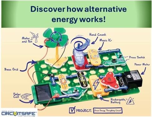 Snap Circuits Snaptricity، مجموعة استكشاف الإلكترونيات (بناء الجذع)، للأطفال بعمر 8 سنوات فما فوق in Kuwait