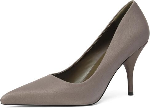 مضخات IIIMMU STILETTO للنساء 3.5 بوصة مدببة إصبع القدم العالي الكعب الساتان إنهاء أحذية فستان مغلق لحفل الزفاف وملابس المكتب in Saudi Arabia
