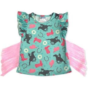 Shea baby Turquoise Cowgirl With Fringe Shirt in Saudi Arabia