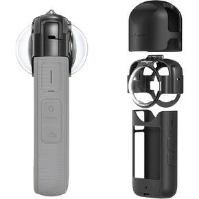 Amagisn Insta 360 X3 Glass Late Guard Lens Guard Cover Cover Cover Cover Cover Positical Glass Lens Assories لكاميرا X3 Action مع غطاء العدسة وحالة السيليكون in Kuwait