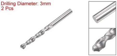 #US 2pcs 3mm C2 K20 Tungsten Straight Shank Spiral Flutes Twist Drill Bit in Saudi Arabia