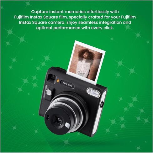 Fujifilm Instax Square Instant Film مع USB و Pixibytes Microfiber Cleaning Cloth ... (10 × عبوات مزدوجة) in Kuwait
