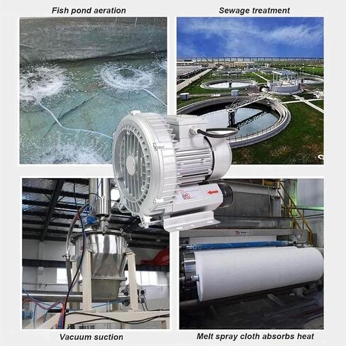 Regenerative Blower,Single Phase High-Pressure Vortex Blower,Low Noise/High Air Volume,Gas Ring Turbine for Air Blowing Or Suction for Sewage Aeration Aquarium (1100W/1.48PS) in Saudi Arabia