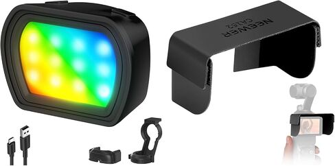 NEWER BASICS MAGNECT RGB Light & 2 Sunshade Covers متوافق مع DJI Osmo Pocket 3 Gimbal Camera و Creator Combo Assories ، 1W USB C in Saudi Arabia