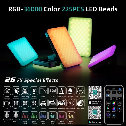 Viltrox 15c RGB LED Light ، التحكم في الهاتف الذكي 360 درجة اللون الكامل على الكاميرا LED إضاءة التصوير الفوتوغرافي مع حذاء بارد ، 2200 مللي أمبير في الساعة CRI 95+ 2600K-6800K قابلة للتصوير (مع البطارية) in Saudi Arabia