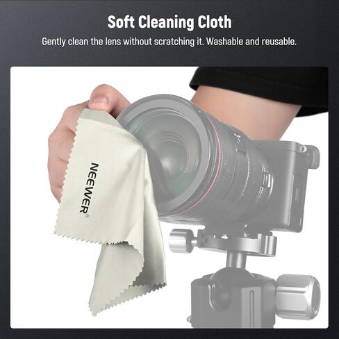 Neewer 82mm متغير ND Filter ND2-400 (1-9 توقف) مع قطعة قماش تنظيف 3x ، ومرشح عدسة الكاميرا الكثافة المتغير القابل للتعديل مع الزجاج البصري متعدد الأدوات لتوازن التعرض in Kuwait