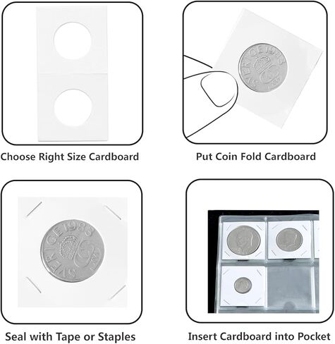 Coin Flip Holder Albums - 120 Pockets 2x2 inches Coin Storage Books for Coin Cardboard Collection Holders CS43BK in Saudi Arabia