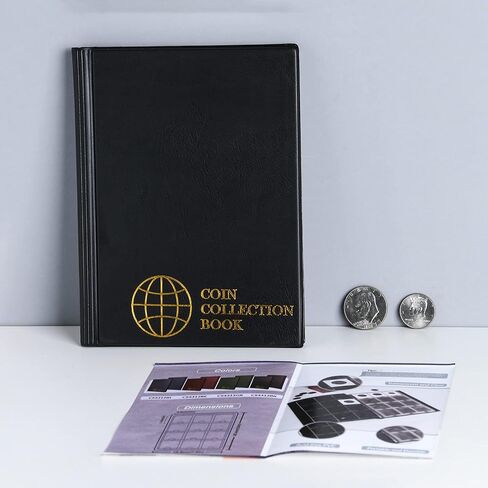 Coin Flip Holder Albums - 120 Pockets 2x2 inches Coin Storage Books for Coin Cardboard Collection Holders CS43BK in Saudi Arabia