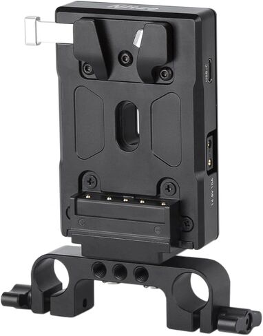 Nitze V Mount Battery Adapter Plate, with USB-C Input/Output (PD 3.0), DC (8V/3A), D-tap (14.8V/10A) Output and 15mm Rod Clamp, Mini V Mount Battery Plate for Camera Power Supply - N21-D8B in Saudi Arabia