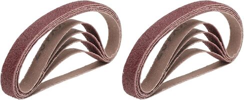 uxcell 10pcs 2-1/2" x 16" Sanding Belts 80 Grits Aluminum Oxide Abrasive Belt Sander Paper Sanding Papers for Metal Wood Grinding Polishing, Reddish Brown in Saudi Arabia