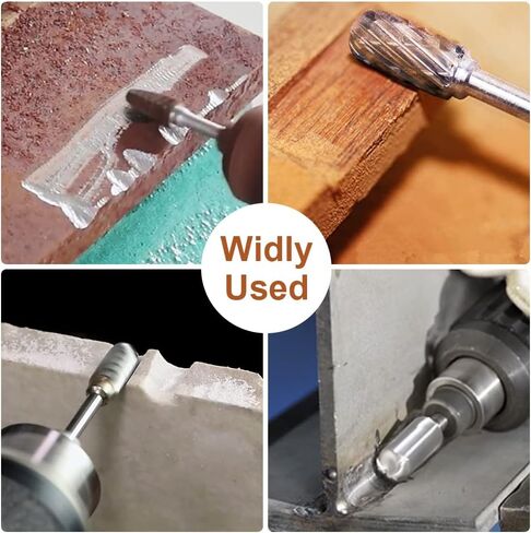 تونغستن كربيد لدغية دوارة مع 1/8 بوصة ، قطع النحت المزدوجة للاضطراب لإكسسوارات الأدوات الدوارة لأشغال DIY ، التلميع ، الحفر in Kuwait