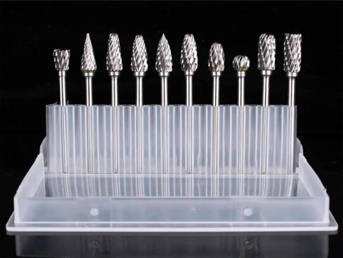 تونغستن كربيد لدغية دوارة مع 1/8 بوصة ، قطع النحت المزدوجة للاضطراب لإكسسوارات الأدوات الدوارة لأشغال DIY ، التلميع ، الحفر in Kuwait