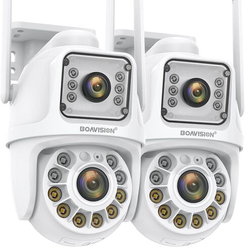 BOAVISION 2PACK DUAL LENSAGE LINKAGE CAMERA Outdoor ، Wireless PTZ Dual Screen Camer in Kuwait