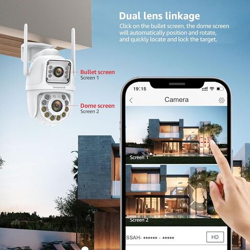 BOAVISION 2PACK DUAL LENSAGE LINKAGE CAMERA Outdoor ، Wireless PTZ Dual Screen Camer in Kuwait