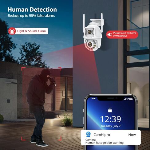 BOAVISION 2PACK DUAL LENSAGE LINKAGE CAMERA Outdoor ، Wireless PTZ Dual Screen Camer in Kuwait