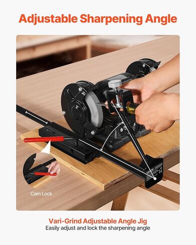 نظام شحذات Vevor Multi-Grind ، Fari-Grind Pro Sharpening Jig Lit for 6 "و 8" مطاحن المقعد-مع منصة ، وذراع الدعم الطويلة ، و gouge jouge ، للألواح ، الحطاب ، مكاوي الطائرة in Kuwait