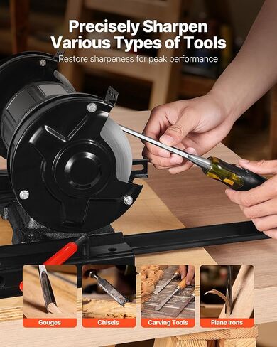نظام شحذات Vevor Multi-Grind ، Fari-Grind Pro Sharpening Jig Lit for 6 "و 8" مطاحن المقعد-مع منصة ، وذراع الدعم الطويلة ، و gouge jouge ، للألواح ، الحطاب ، مكاوي الطائرة in Kuwait