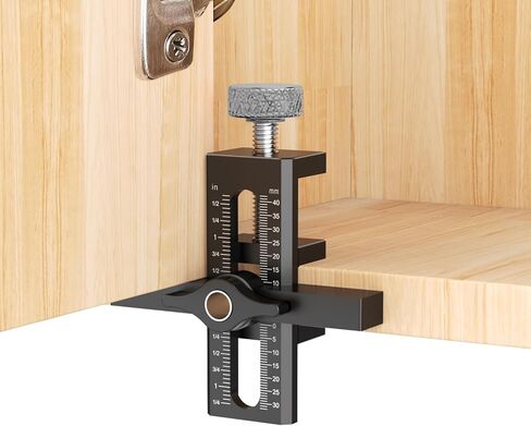 Jig Door Door Jig - أداة تحديد موقع سبيكة الألومنيوم القابلة للتعديل لمحاذاة دقيقة وحفر على أبواب الخزانة بدون إطار وإطار الوجه ، JUND HINGE MATTLE in Kuwait