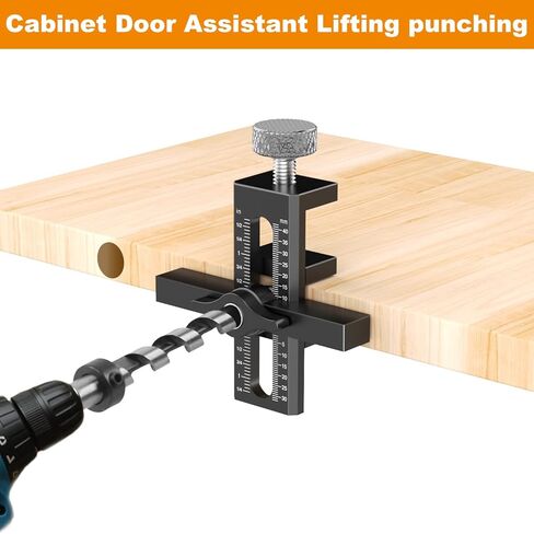 Jig Door Door Jig - أداة تحديد موقع سبيكة الألومنيوم القابلة للتعديل لمحاذاة دقيقة وحفر على أبواب الخزانة بدون إطار وإطار الوجه ، JUND HINGE MATTLE in Kuwait