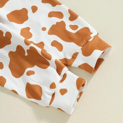 Sayoo Western Webborn Boys Grils Grils Outfit Cow Print Bodysuit+Pant Baby عودة إلى المنزل من مستشفى الخريف ملابس الريف in Saudi Arabia