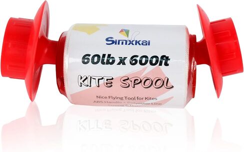Simxkai Kite Spool، Kite Reel Winder، مقبض سلسلة طائرة ورقية، خط طائرة ورقية ملتوي بطول 600 قدم لكل مقبض سلسلة، عبوة من قطعتين (أحمر وأزرق) in Kuwait