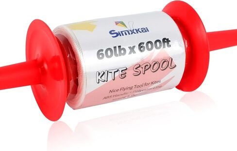 Simxkai Kite Spool، Kite Reel Winder، مقبض سلسلة طائرة ورقية، خط طائرة ورقية ملتوي بطول 600 قدم لكل مقبض سلسلة، عبوة من قطعتين (أحمر وأزرق) in Kuwait