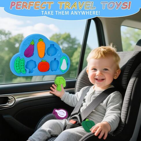 Baby Bath Toys, Silcone Mold Free Vegetable Bath Toys, Soft Toddlers Floating Bathtub Toy, No Hole Tub Water Toys, Shape Sorting&Matching Educational Learning Toy Gift for Boys Girls Kids 3 Year+ in Saudi Arabia