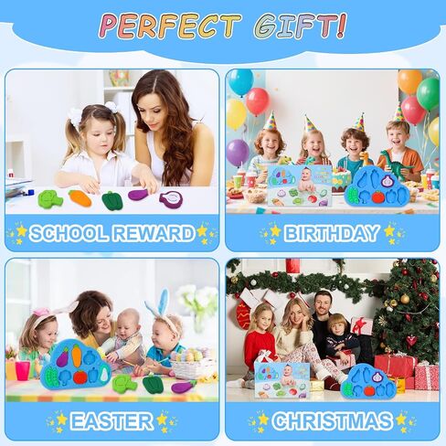 Baby Bath Toys, Silcone Mold Free Vegetable Bath Toys, Soft Toddlers Floating Bathtub Toy, No Hole Tub Water Toys, Shape Sorting&Matching Educational Learning Toy Gift for Boys Girls Kids 3 Year+ in Saudi Arabia