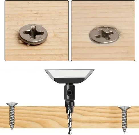 DIY Woodworking 4PCS CONTERSINK PRICK STID مع 1/4 "سد Hex ، 1 L-Wrench#5#6#8#10#12 in Saudi Arabia