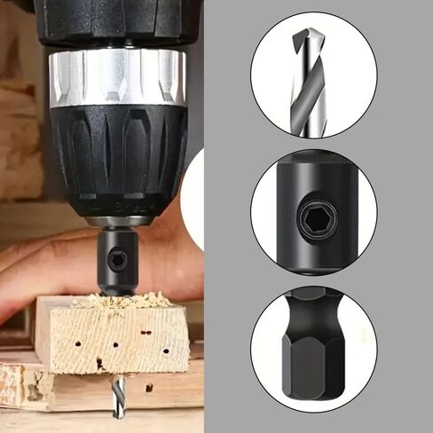 DIY Woodworking 4PCS CONTERSINK PRICK STID مع 1/4 "سد Hex ، 1 L-Wrench#5#6#8#10#12 in Saudi Arabia