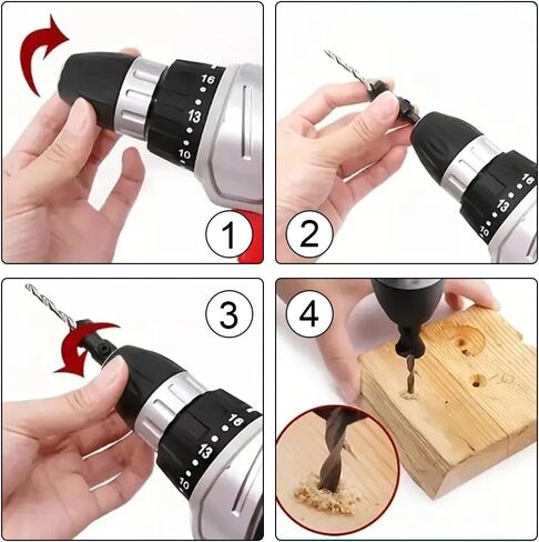 DIY Woodworking 4PCS CONTERSINK PRICK STID مع 1/4 "سد Hex ، 1 L-Wrench#5#6#8#10#12 in Saudi Arabia