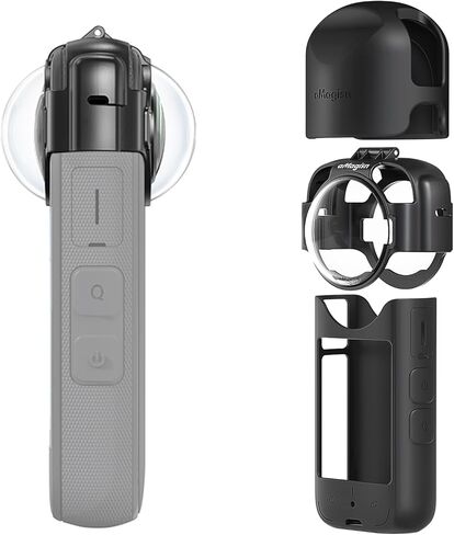 Amagisn Insta 360 X3 Glass Late Guard Lens Guard Cover Cover Cover Cover Cover Positical Glass Lens Assories لكاميرا X3 Action مع غطاء العدسة وحالة السيليكون in Kuwait
